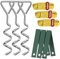 Aoipend Kit di pali per alberi resistenti, supporti per albero pendente, 3 picchetti in metallo a spirale, 3 cinghie per alberi, linee riflettenti da 12,2 m, resistenti ai forti venti, kit di