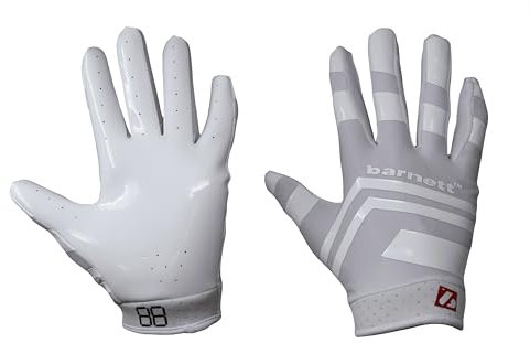 BARNETT FRG-03 Junior Receiver Football Gloves, (RE, DB, RB) White (L)