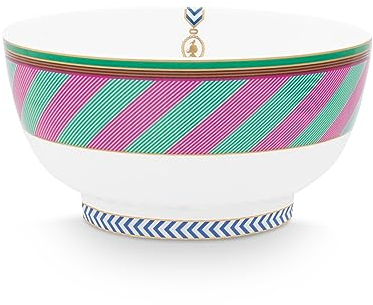 Pip Studio Chique Stripes Bowl pink-Green 18cm