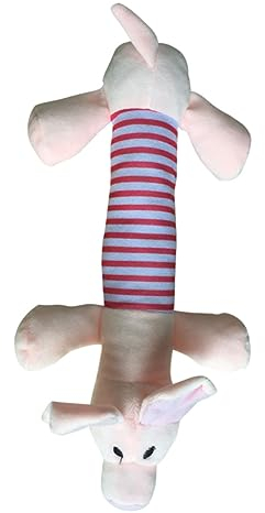 POPETPOP Quietschspielzeug Für Hunde Aus Hochwertigem Plüsch Mit Sound Kauspielzeug Für Welpen Und Kleine Hunde Haustier-soundspielzeug Mit Streifenmuster Schwein
