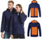 ALLC Heated Vest Hoodie Jacket, Removable Hat Electric Heating Coat, Heated Waistcoat with 4 Heating Zones 3 Temperature, Lightweight Slim Fit Heated Gilet for Winter Warm Outdoor Camping (M)