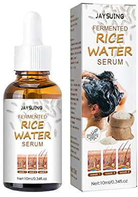 Sérum d'eau de Riz fermenté,Huile de Sérum de Croissance des Cheveux,Anti-Chute de Cheveux Huile de Soin Capillaire Répare Les Frisottis Hydratant Favorise La Pousse des Cheveux Plus Épais-10ml