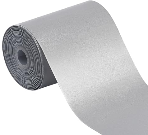 BENECREAT 10m x 50mm Silver Reflective Tape Iron On Fabric, Heat Transfer Reflective Film for Warning Safety Trim Decor on Vest Shirt Jacket Bag Pants Shoes Costume