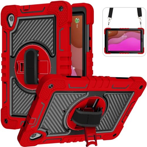 YOUULAR Custodia per tablet Lenovo Tab M10 HD Gen 2/Lenovo Tab M10 HD (2a generazione) TB-X306X 10.1, custodia antiurto per tablet con supporto girevole a 360° e cinturino da polso, tracolla grande