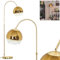 Stehleuchte Koyoto, Stehlampe aus Metall/Glas in Messing/Gold/Klar, Leuchte im Retro/Vintage/Industrial-Design mit Schirm aus Glas (Ø 25 cm) u. Fußschalter, Höhe 140 cm, 1 x E27, ohne Leuchtmittel