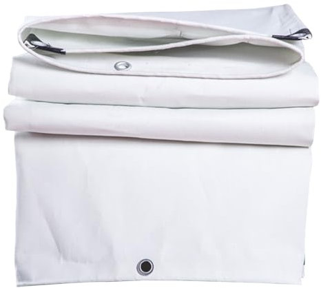 DMCHENGMA Abdeckplane, Wasserabweisende Bodenplane, Mehrzweck-Plane, klein, 1 x 1,2 m/1 x 1,5 m, für Gartenmöbel, Schuppen, Camping – Weiß(4x6m)