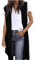 tsaChick Damen-Westen Damen Blouson Jacke Sommer Sommer Jacke Damen Trenchcoat Damen Kurz Lange Ärmel Übergangsjacken Damen Günstig Regenhose Damen Fahrrad Damen Blazer Schwarz College 2024 Neu A2256