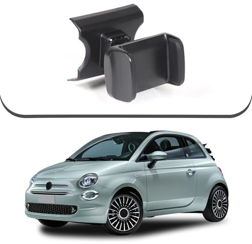 YANER Support de téléphone portable pour console centrale de voiture compatible avec Fiat 500 2016-2024, support de téléphone portable multifonction pour tableau de bord