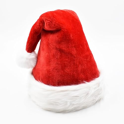 MXJFYY Weihnachtsmützen für Erwachsene, 2 Stück Weihnachtsmütze aus Samt für Herren Dame mit Soft Liner, Rote Weihnachtsmütze Perfekte Festliche Geschenke Zum Neuen Jahr, Zubehör (red-Adults)