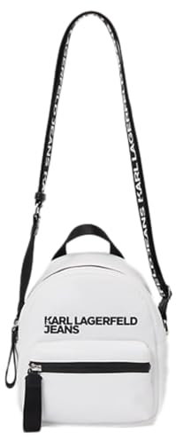 Karl Lagerfeld Jeans Women's Essential Nylon Crossbody Cross Body, White