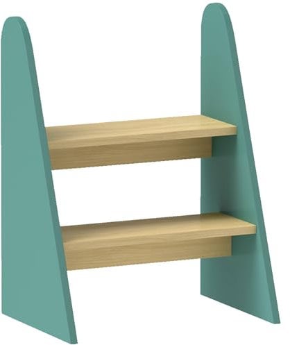 AIYAPLAY Escalera Infantil de 2 peldaños para niños de 3 a 8 años en Madera Carga máx. 20 kg Cocina, baño, Orinal, Verde