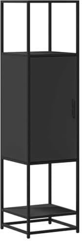 vidaXL Highboard Schwarz 35,5x35x139 cm Holzwerkstoff und Metall, Beistellschrank, schlanker Lagerschrank, hoher Schrank, Hochschrank