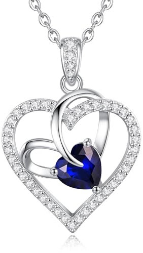 CDE Kette Damen Herz Halskette Damen Rosegold Rhodinierung Halskette für Frauen Geburtsstein Herzanhänger Schmuck Geschenke für Frauen Freundin Sie zum Muttertag Geburtstag Weihnachten Valentinstag