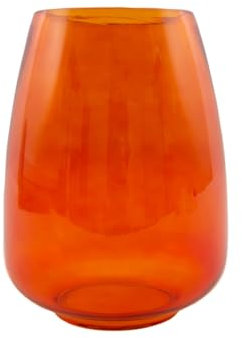 Point-Virgule Vase, deko Wohnzimmer, blumenvasen aus Glas, wunderschön, orange, 18.5x24.5cm