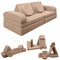 Izabell® Modulares Kindersofa und Spielsofa – Kreatives Sofa aus Weichem Cordstoff mit Wasserfesten Schutzbezügen, Perfekt zum Spielen und als Bett für Kinder (braun)