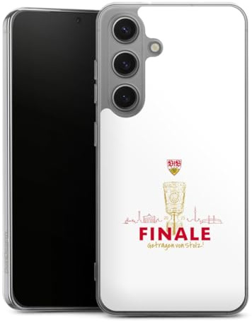 Silikon Hülle kompatibel mit Samsung Galaxy S 25 Case transparent Handyhülle VfB Stuttgart Offizielles Lizenzprodukt Pokal
