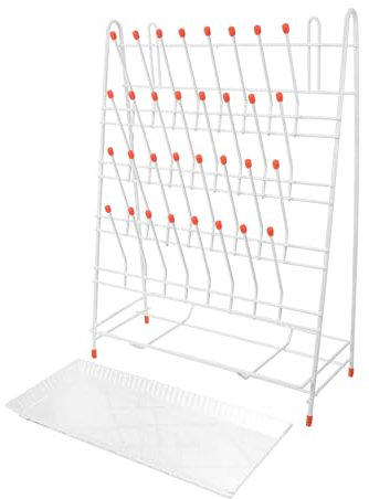 PRETYZOOM Escurridor De Tubos 32 Ranuras Recubrimiento Duradero Soporte De Secado Para Botellas En Laboratorio