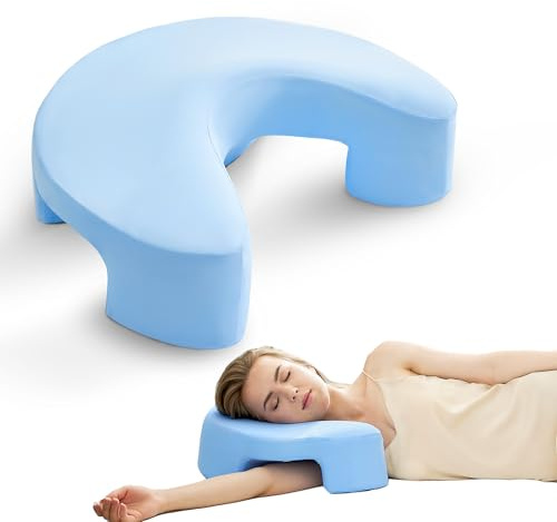 ROMROL Ergonomic Side Sleeper Pillow with Arm Hole – Memory Foam Neck & Shoulder Pillow for Adults, Pressure Relief Support, Breathable Washable Cover – Ideal for Neck Pain & Numb Arms, Blue