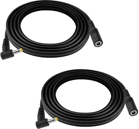 KUOQIY 2 PCS 1m 22 AWG 4.0x1.7 mm 24V 12V DC Power Extension Cable, Right Angle Male to Female Jack DC Power Cord Extension Cable, for LED Light Strips, Routers, Black