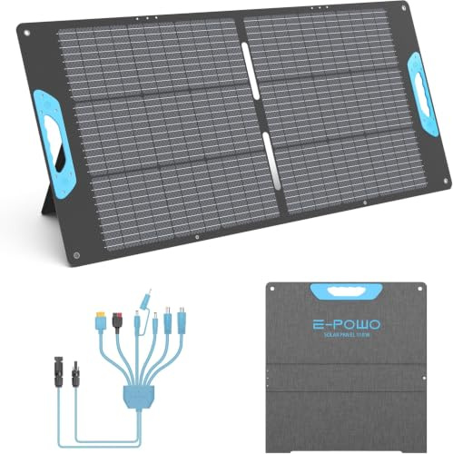 110W Solarpanel Faltbar, Solarpanel mit USB-C PD 65W & USB-A QC 3.0 | IP67 Wasserdicht, 23,5% Wirkungsgrad ETFE Ladegerät mit Ständer für Camping/Wohnmobil/Powerstation/Laptop/Smartphone