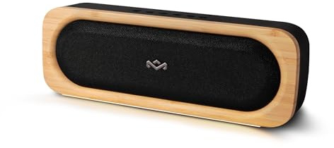 House of Marley Get Together Go Portable Bluetooth Speaker - Sustainably Crafted 30W Wireless Speaker with 20H Battery, IP67 Waterproof, 3 EQ Modes, AUX Input & Built-In Bottle Opener, Black