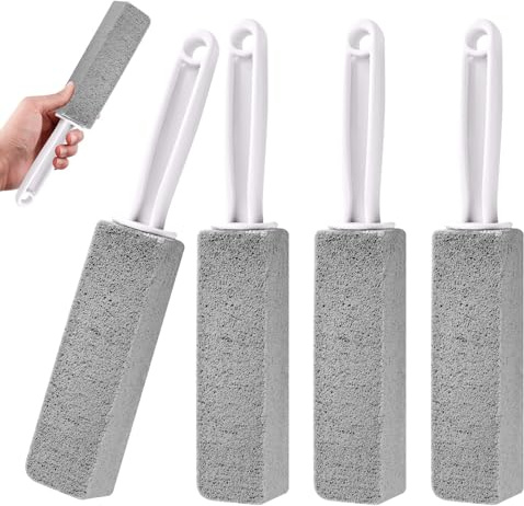 4 Pack Toilet Pumice Stone with Handle,Pumice Stone Toilet Bowl Cleaner,Suitable for Removing Limescale and Cleaning Toilets, Swimming Pools, Bathrooms, and Sinks