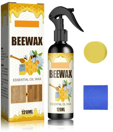 Cera de Abejas Pulimento para Muebles de Madera,cera para madera,Limpiador En Aerosol De Cera De Abejas,para el Cuidado de Muebles y Protección de Madera para Interior y Exterior (Spray)