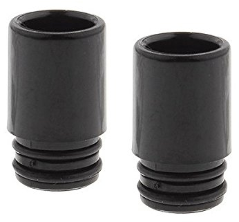 2er Pack Plastic Acryl Kunststoff 510 Drip Tip ROUND, ss, 2 O-Ring [small] (solid black)