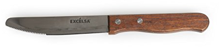 Excelsa Steak Confezione 2 Maxi Coltelli Bistecca con Manico, Acciaio Inossidabile, Argento, 2 unità