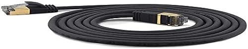wantecWire Extra dünnes Patchkabel CAT.7 Kabel, CAT.6 Stecker SSTP geschirmt, Länge 10 m, schwarz