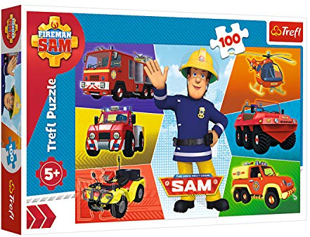 Trefl, Puzzle, Fahrzeuge des Feuerwehrmanns Sam, Fireman Sam, 100 Teile, für Kinder ab 5 Jahren