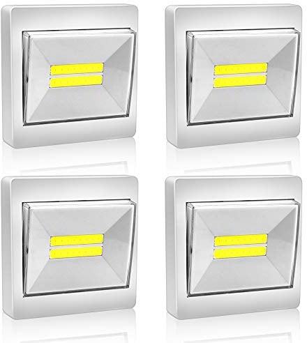 BeiLan 4x Luz Nocturna, Luces LED Armario,Lámpara Nocturna Luz para Armario, Pasillo, Escalera, Sótano, Cocina, Garaje, Gabinete,200LM