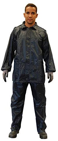 Gahibre Tuta da acqua completa | Impermeabile pieghevole e leggero | Tuta impermeabile da lavoro | Pantaloni e giacca | Colore blu, taglia L