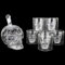 ZSLD Carafe À Whisky Crâne Personnalisé Sertie De 6 Tasses en Verre Crâne, Verre Borosilicaté avec Bouchon en Liège (750Ml)