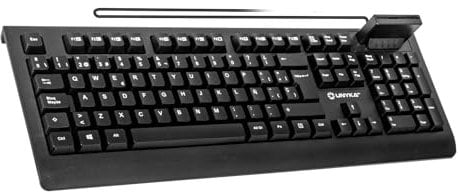 Unykach KB918 SmartCard DNIe ES - Tastiera con lettore di schede intelligenti, ideale per uso professionale e sicurezza digitale, design spagnolo (QWERTY) | USB Plug & Play