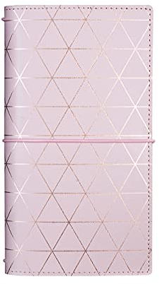 Rubywoo Regeneriertes Leder Journal Nachfüllbares Travelers Notebook Notizblock Tagebuch Tagesplaner (Pinkgold, Regulär)