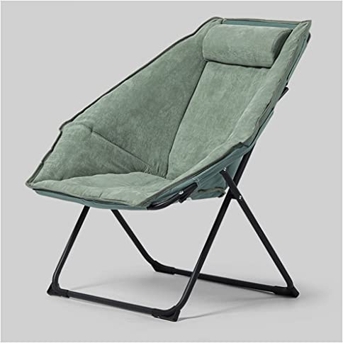 DUNAKE Folding Chair Indoor Single, Reading Chair For Living Room, Oversized Modern Papasan Moon Chair With Steel Frame Pillow Saucer Chair For Adults Kids Bedroom Dorm Home Apartment Office