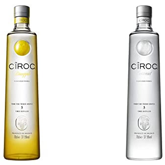 Cîroc Pineapple Vodka aux arômes naturels d'Ananas 70 cl & Coconut Vodka aux arômes naturels de Noix de coco 70 cl
