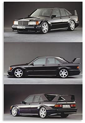 Auto-Poster Mercedes 190e W201 Evolution Dekorative Malerei Leinwand Wandkunst für Wohnzimmer und Schlafzimmer 30 x 45 cm