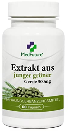 Gerstengras Kapseln Hochdosiert 500 mg Extrakt - 60 Kapseln Gerstengras Nahrungsergänzungsmittel für Energie und Wohlbefinden