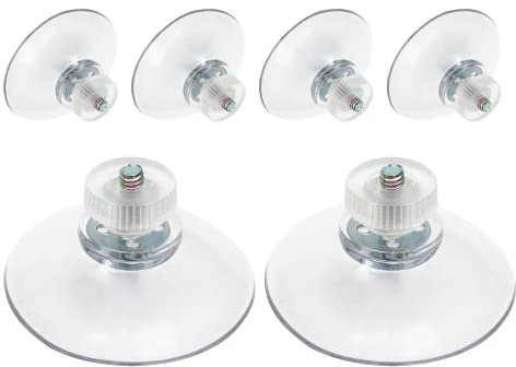 Piutouyar Supporto a ventosa in plastica da 41 mm, con ventose rotonde e trasparenti, ventosa in PVC con dado a vite, per parete del bagno, finestre, panno parasole auto (6 pezzi)