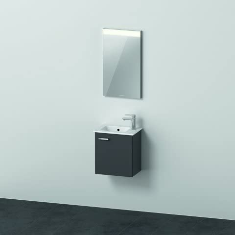Duravit Xbase, Möbel-Set wandhängend, mit LED-Spiegel, Waschtisch und Waschtischunterschrank, Breite 400 mm, XB0065R, Farbe: Weiß glänzend