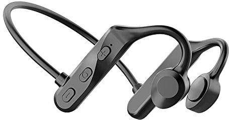 Rehomy - Auriculares deportivos Bluetooth de conducción ósea de oreja abierta. Auriculares inalámbricos resistentes al sudor para entrenamientos y correr, con base profunda de alta calidad, micrófono