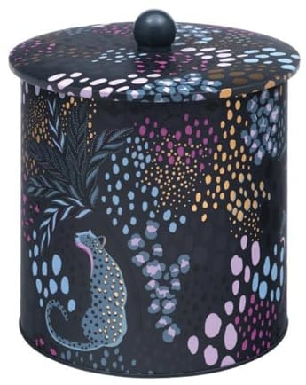 Elite Gift Boxes Sara Miller Midnight Leopard Biscuit Barrel 170(d) x 173mm