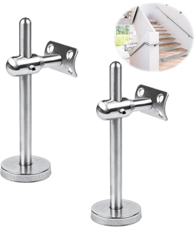 Support de Main Courante, 2 Pièces Réglable Acier Inoxydable Supports Muraux Pour Couloirs, en Acier Inoxydable Poli Pour Montage Mural Socle de Main Courante, Rampe Escalier