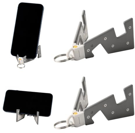 KSJEHW 2 PCS Supporto Portatile per scrivania, Pieghevole, Supporto per Telefono da Viaggio, aggiornamento Universale, Supporto per Smartphone, con Portachiavi