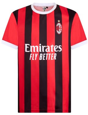 AC Milan Unisex Maglia Home Replica Stadio, Stagione 2024/25 Offizielles Fußball-T-Shirt für Zuhause, rot/schwarz, XXL