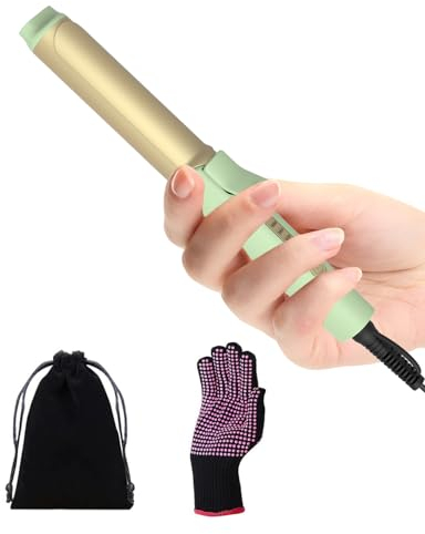 Lockenstab Haare Elektrisch Mini Lockenstab für Kurze Haare, 25mm Reise Lockenstab Kleine Locke 160-200℃ 3 Einstellbaren Temperaturstufen PTC 10s Heizung mit Handschuh und Reise Aufbewahrungstasche