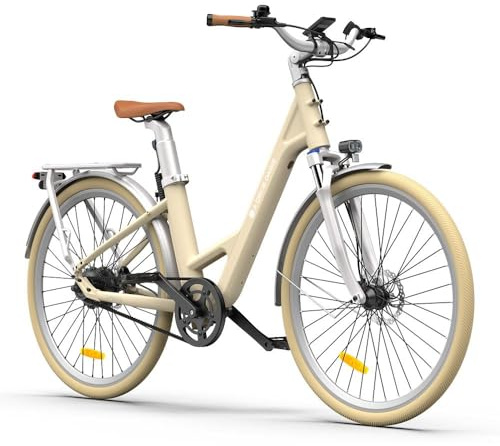 ADO Air28Pro Electric Bike, 28 Ebikes for Adults, Electric Bicycle With Belt Drive, ECO and SPORT Mode, Shock Absorption, IPX7 LCD Display, APP, 250W, 9.6Ah Removable Battery, Range 100km