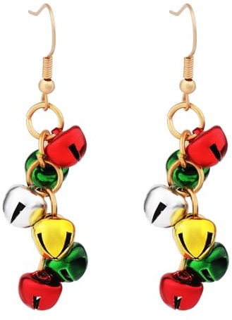 Weihnachts Glockenohrringe, Süße Weihnachts Glockenohrringe Baumelnde Angelhaken Baumelnde Ohrringe für Frauen Weihnachtsschmuck Geschenk Feiertags Party Zubehör